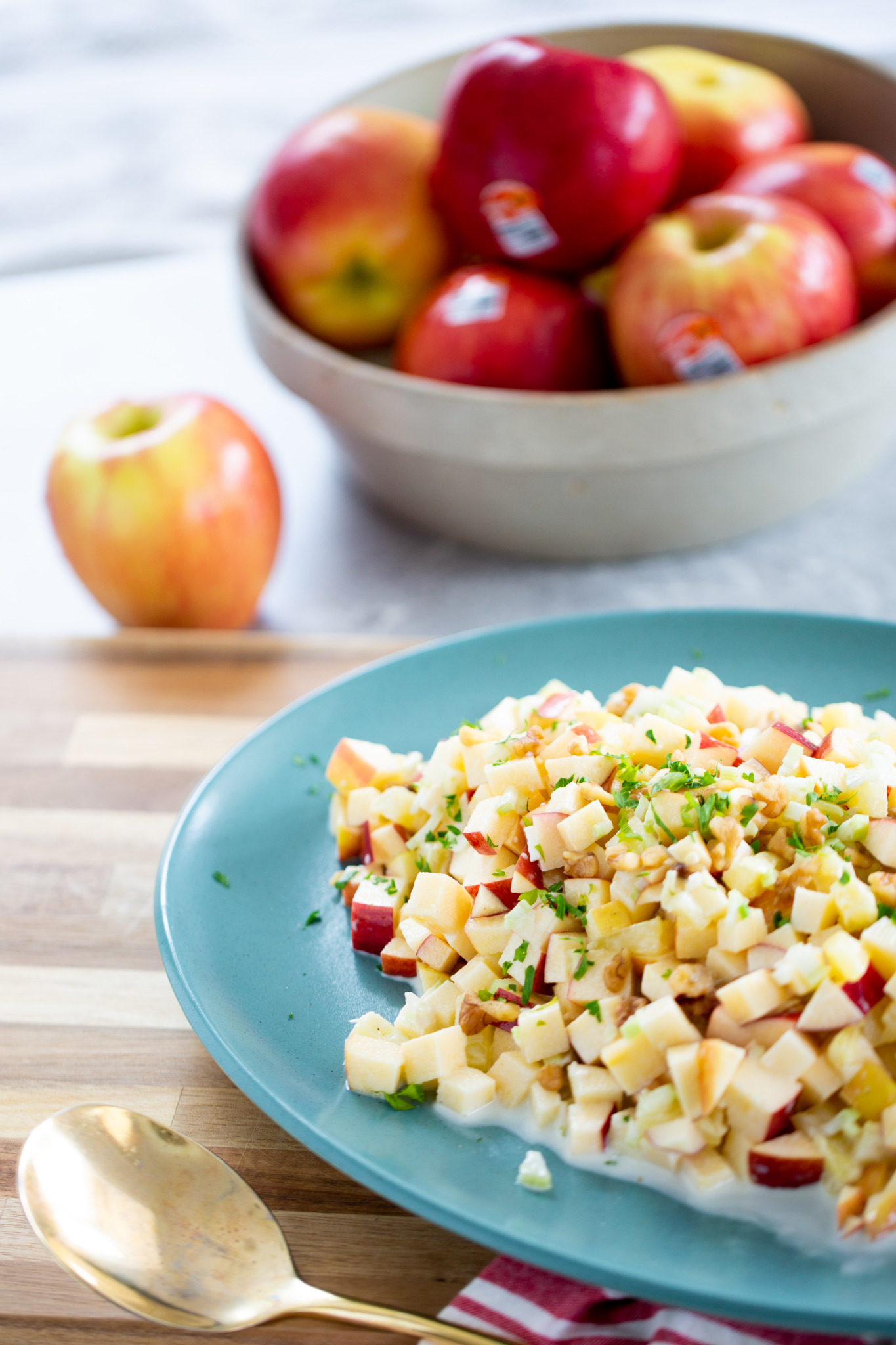 mexican christmas salad with apples on the back