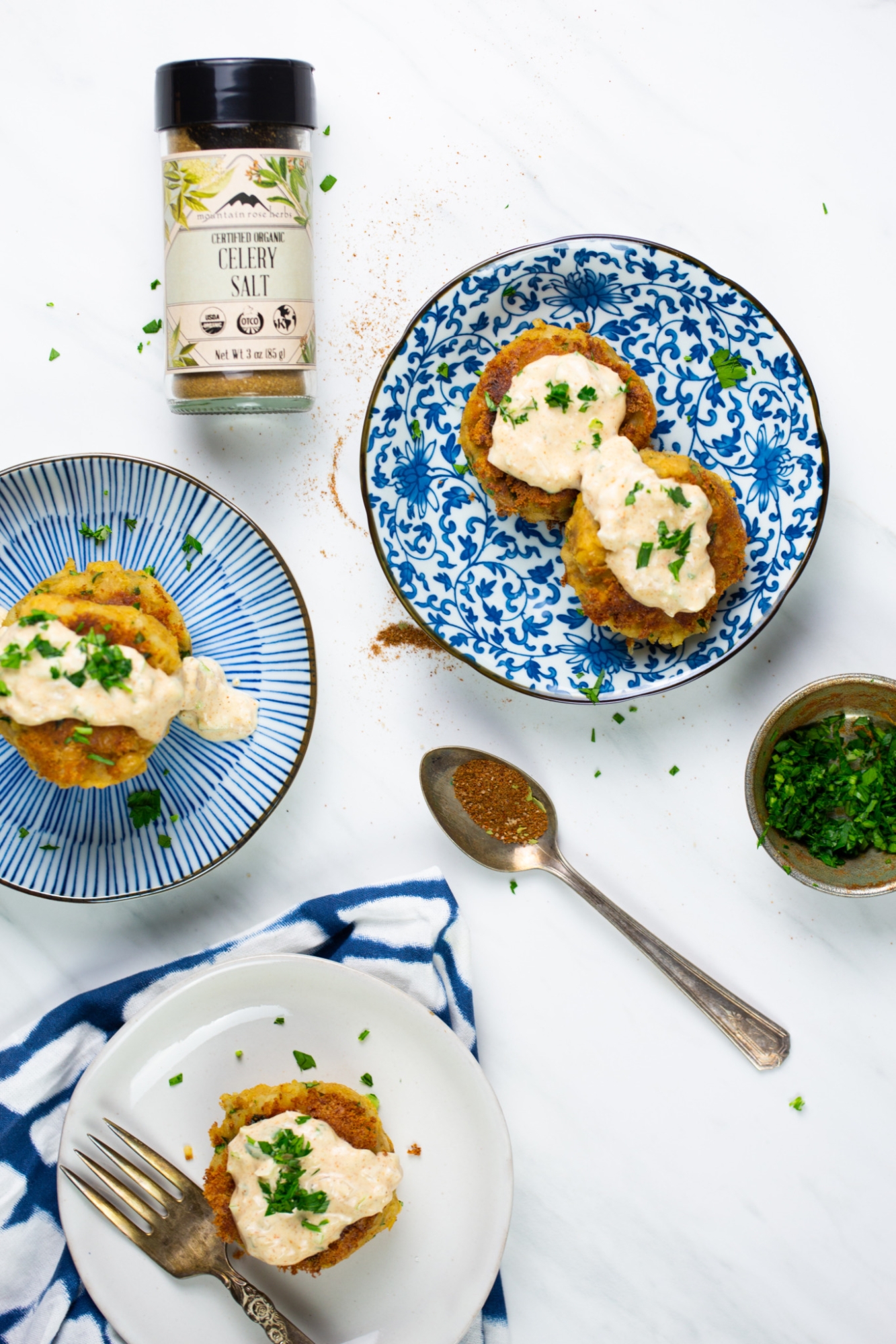 vegan chickpea patties with spiced vegan mayo