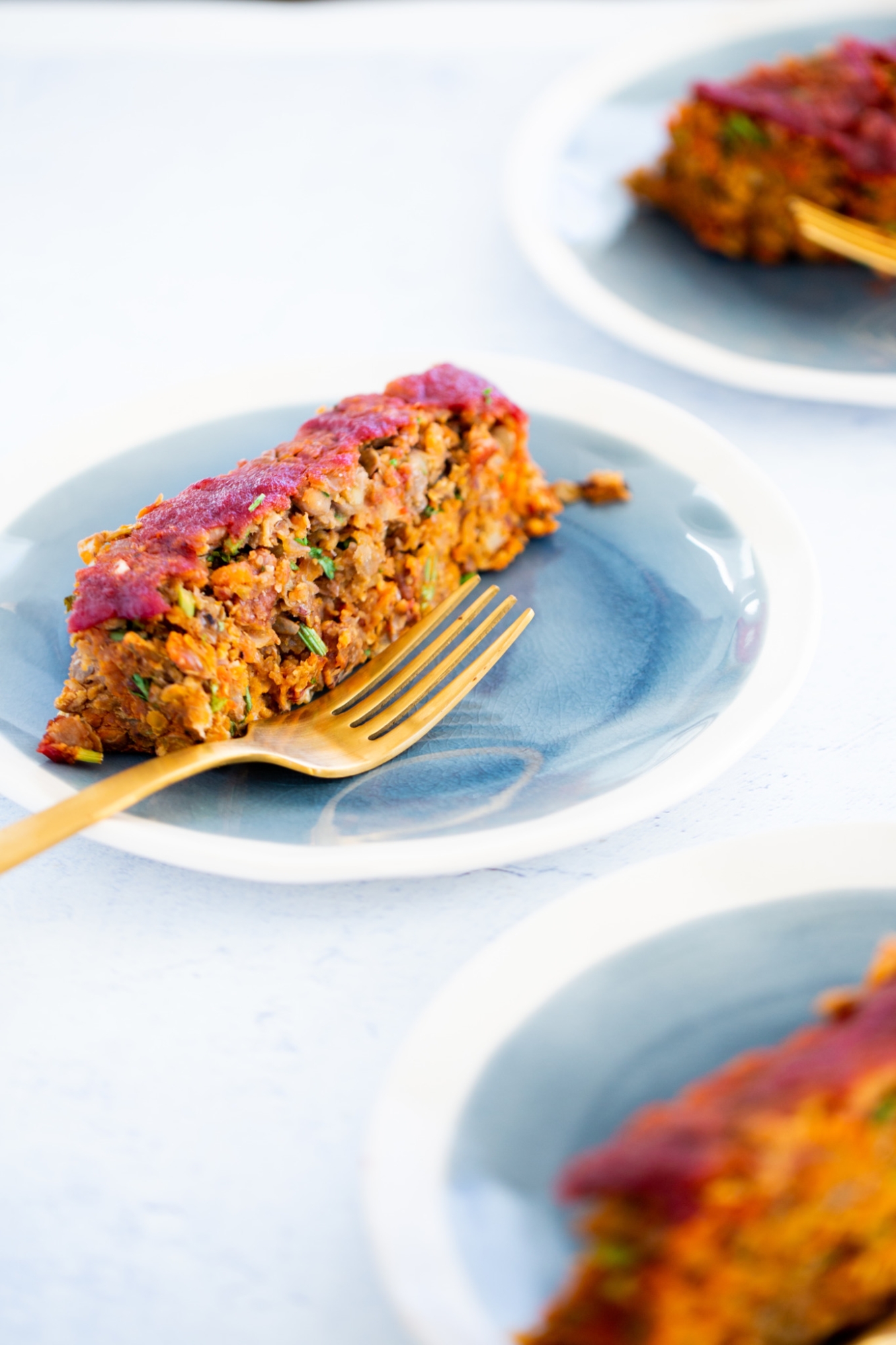 VEGAN LENTIL LOAF WITH TOMATO GLAZE