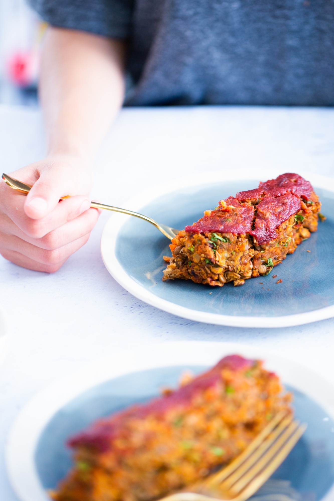 VEGAN LENTIL LOAF WITH TOMATO GLAZE