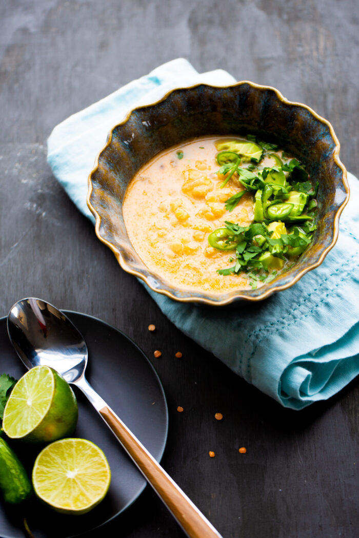 sopa de lentejas rojas
