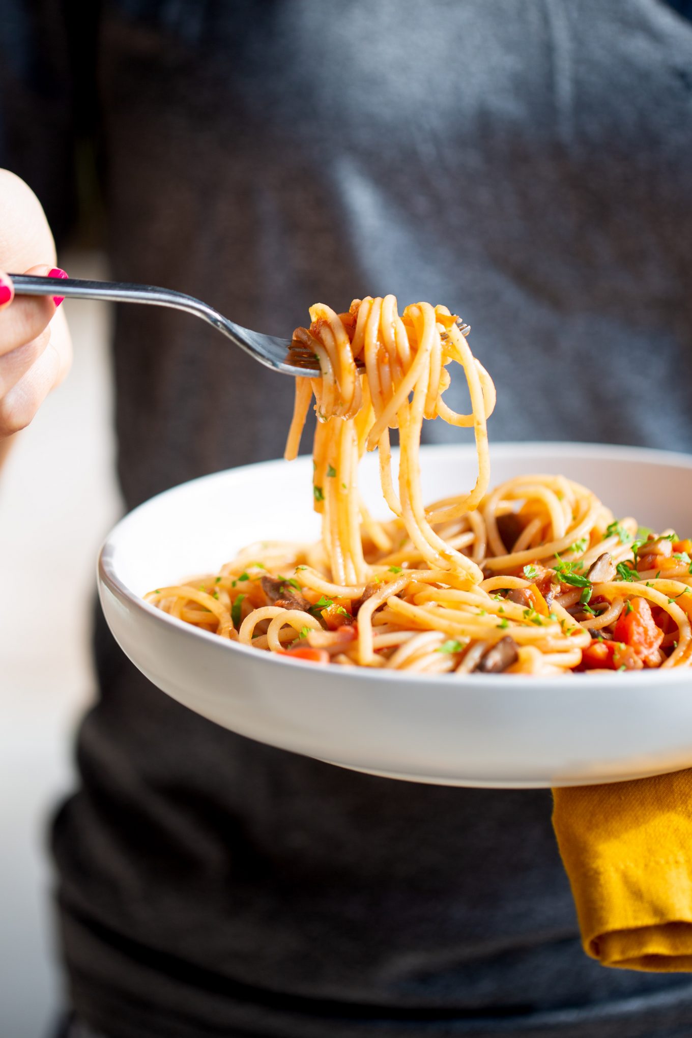 Vegan pasta a la bolognese