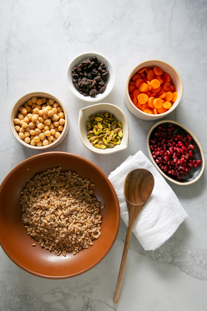 ingredients to make vegan curry chickpea salad