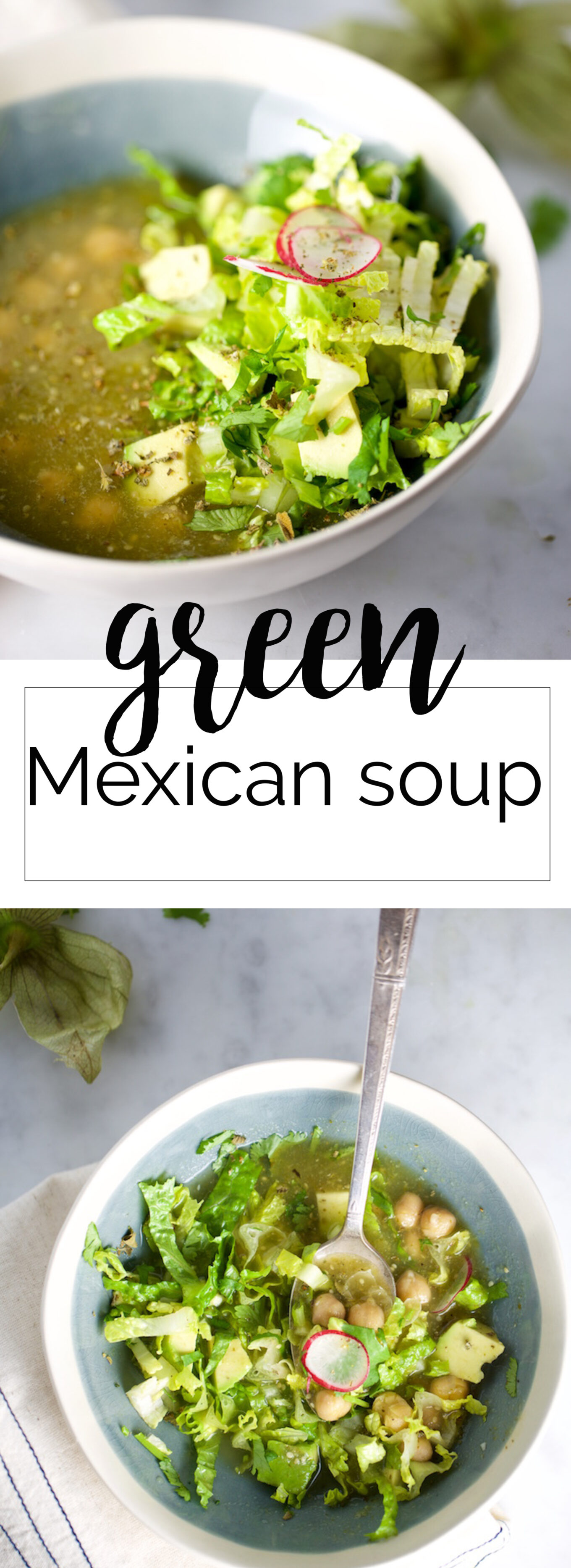 The best recipe for vegan Green Mexican Soup with chickpeas. A delicious recipe that makes soup extreamly delish.