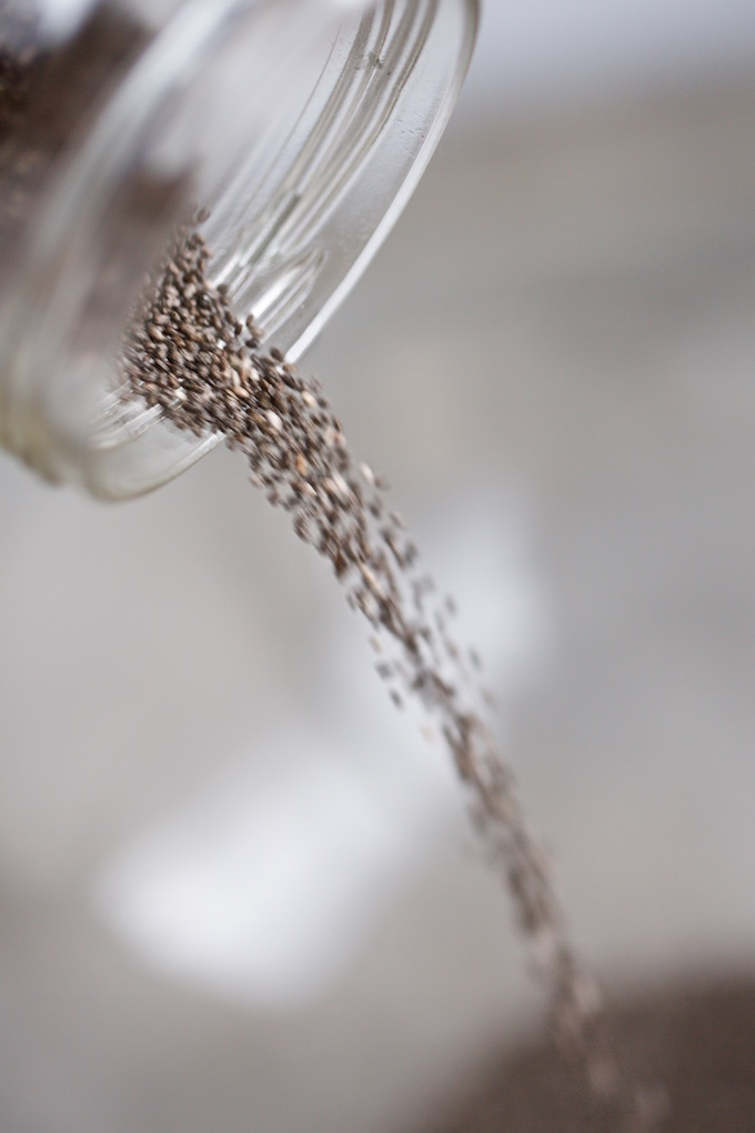 pouring chia seeds