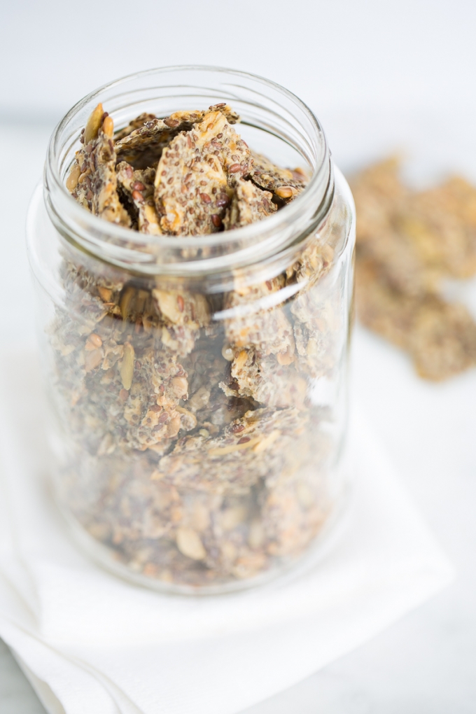 Crackers with chia and other seeds