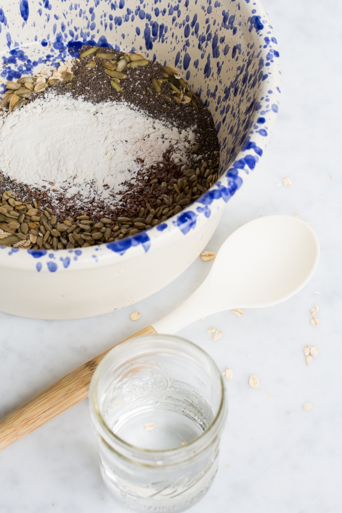 Seed and flour in a bowl