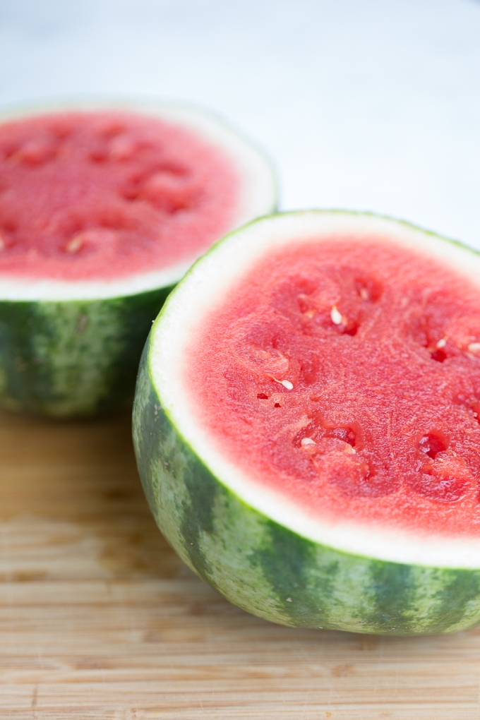 watermelon cut in half