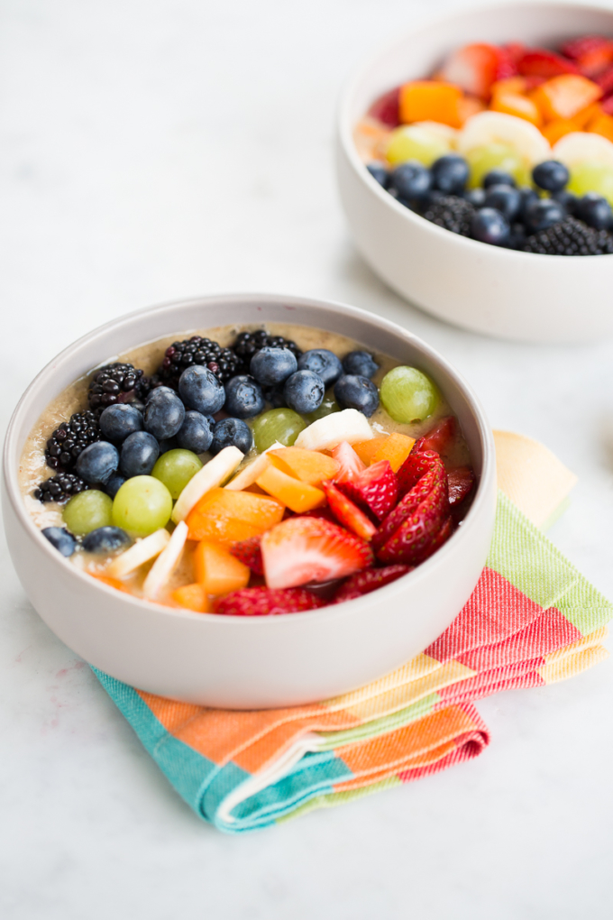 Rainbow smoothie bowls