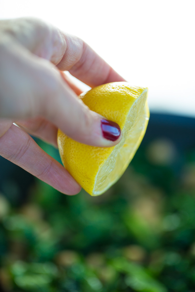 squeezing a lemon