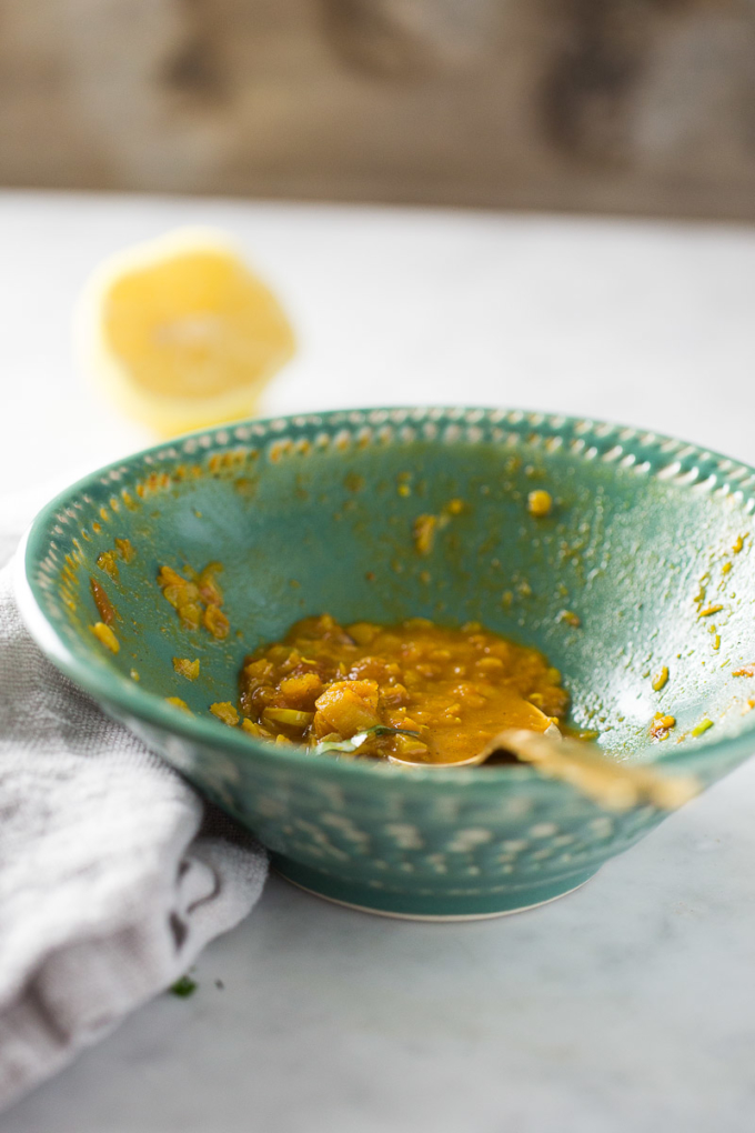 An empty bowl of soup