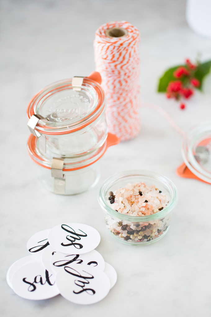 glass container with flavored salt