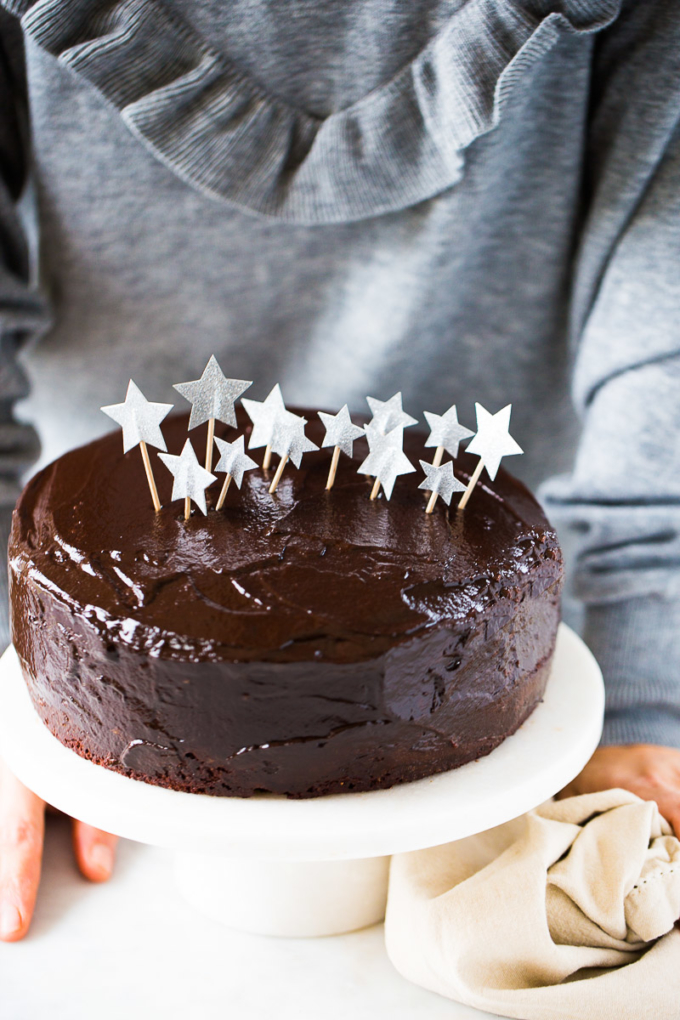 Double chocolate vegan birthday cake