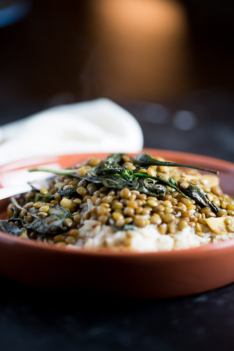 Thai basil lentils, vegan version of a delicious and classic Thai dish