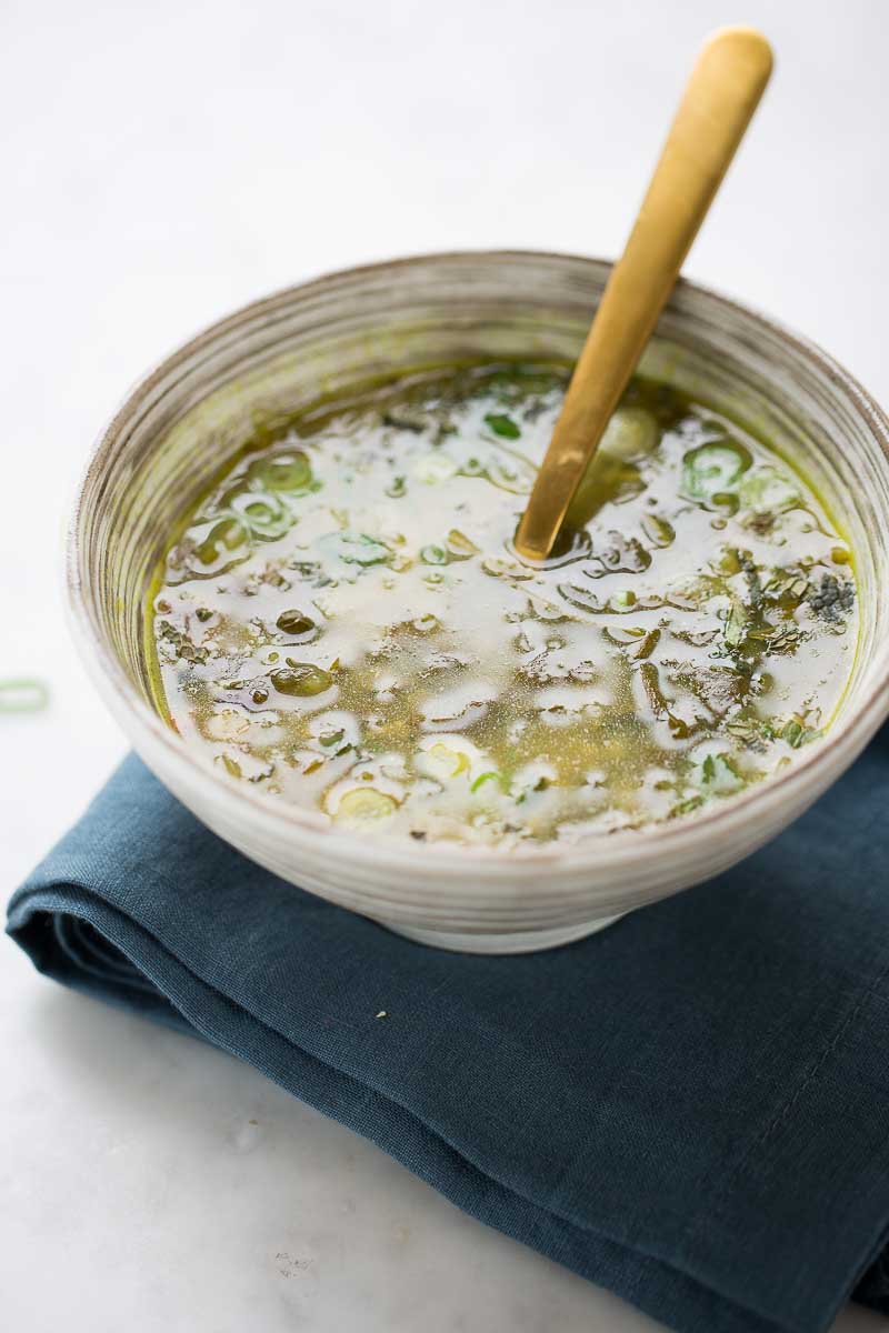 VEgan SPLIT PEA SOUP WITH FRESH HERBS