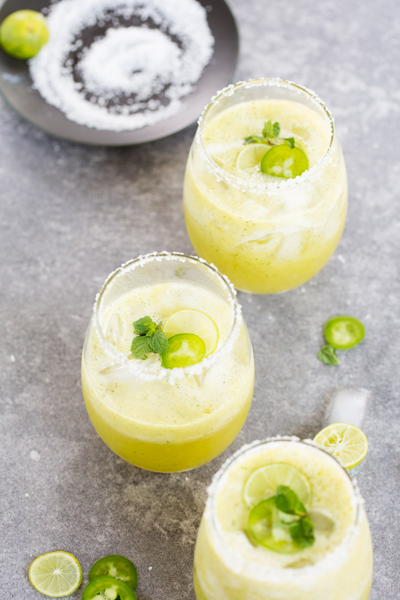 ALCOHOL-FREE PINEAPPLE-MINT MARGARITAS
