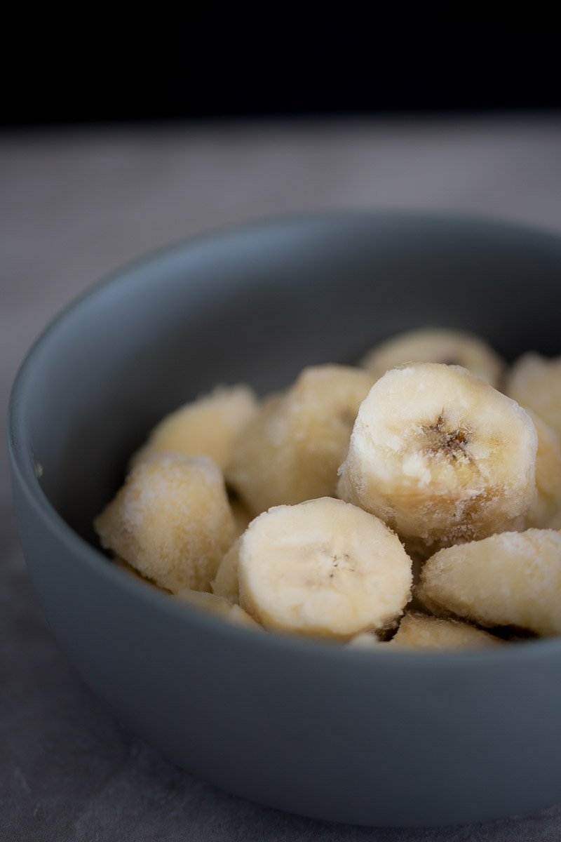 bowl with frozen bananas