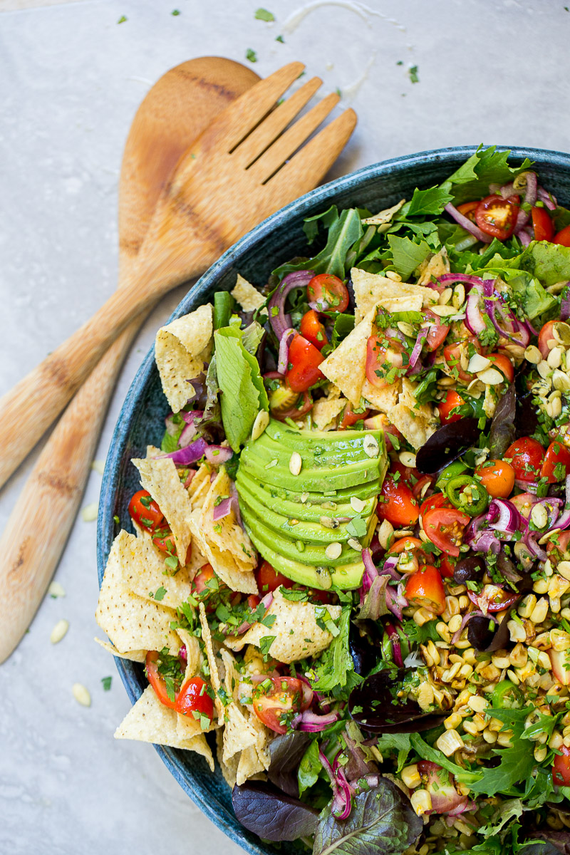 Healthy vegan taco salad
