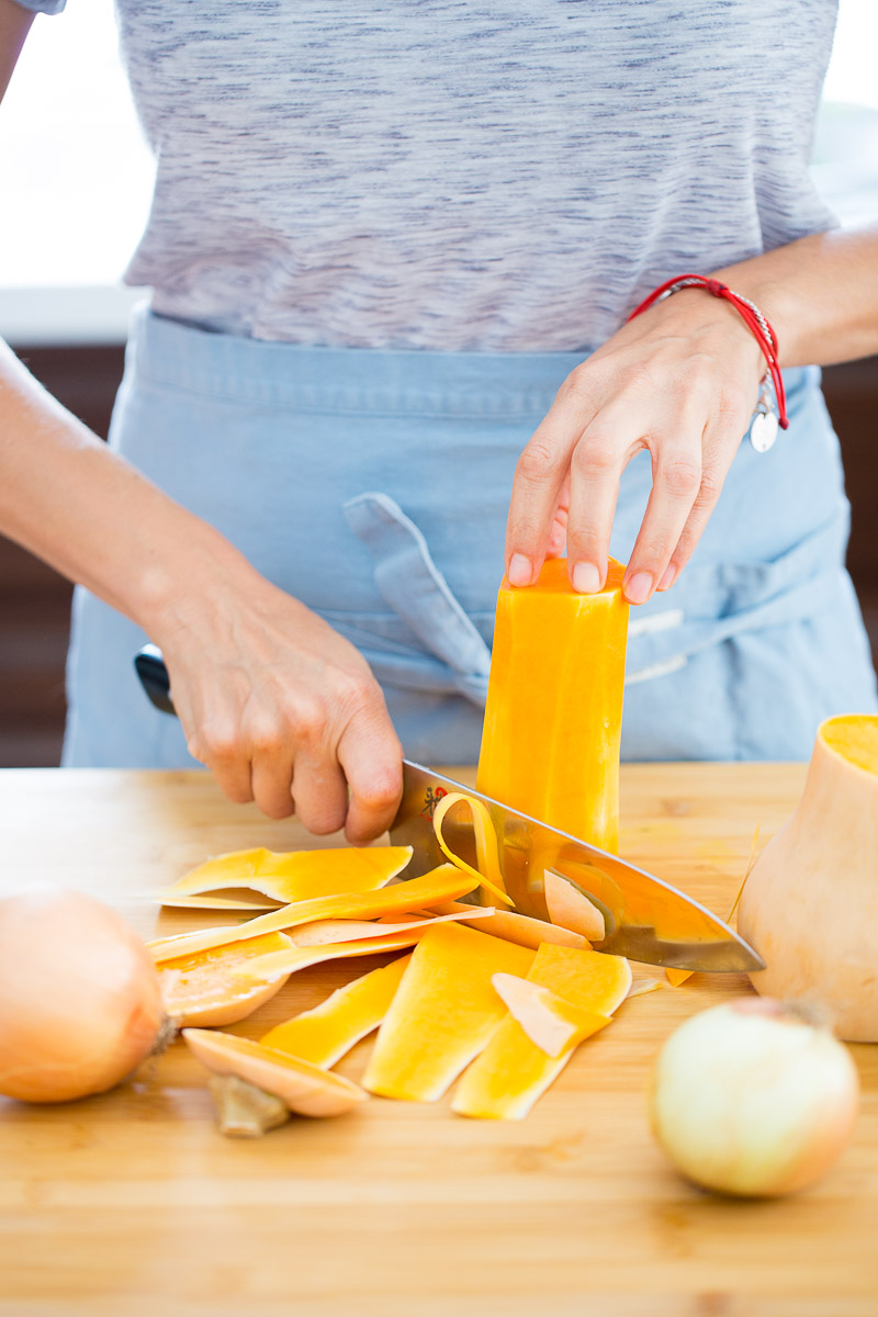 Sopa de calabaza rostizada , Roasted butternut squash soup