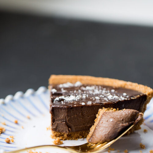 Recipe for creamy chocolate vegan pie.