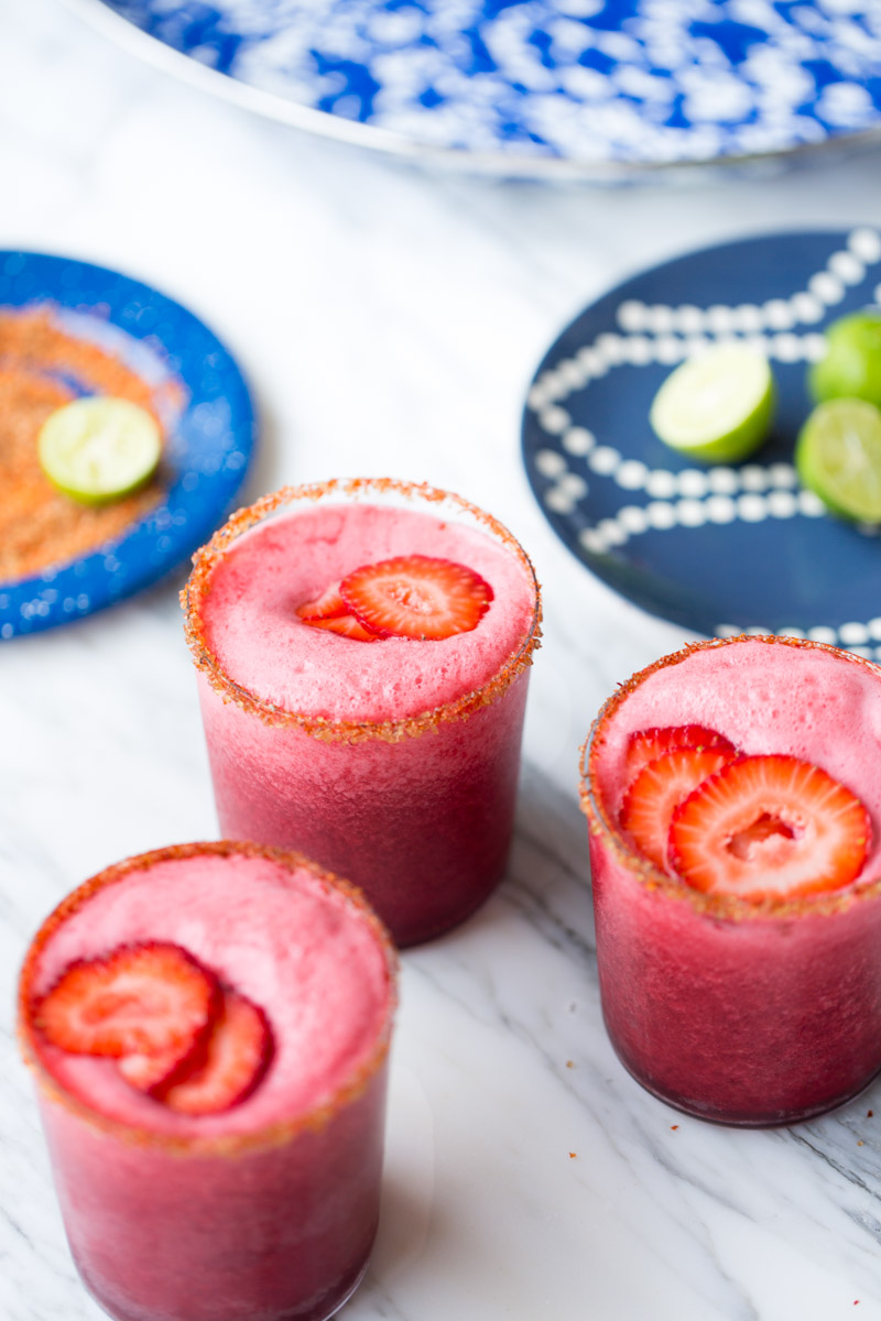 strawberry and hibiscus margaritas