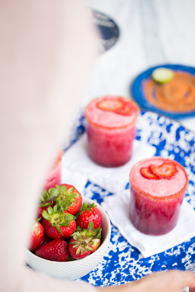 strawberry and hibiscus margaritas