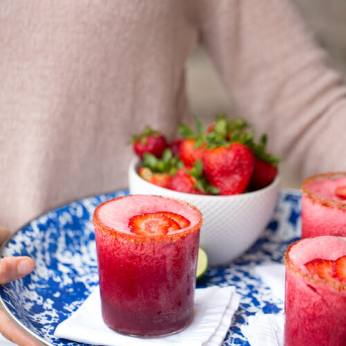 hibiscus and strawberry margaritas