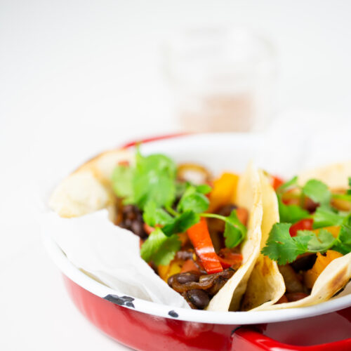 vegan bean fajitas