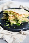 white bean and kale vegan quesadilla