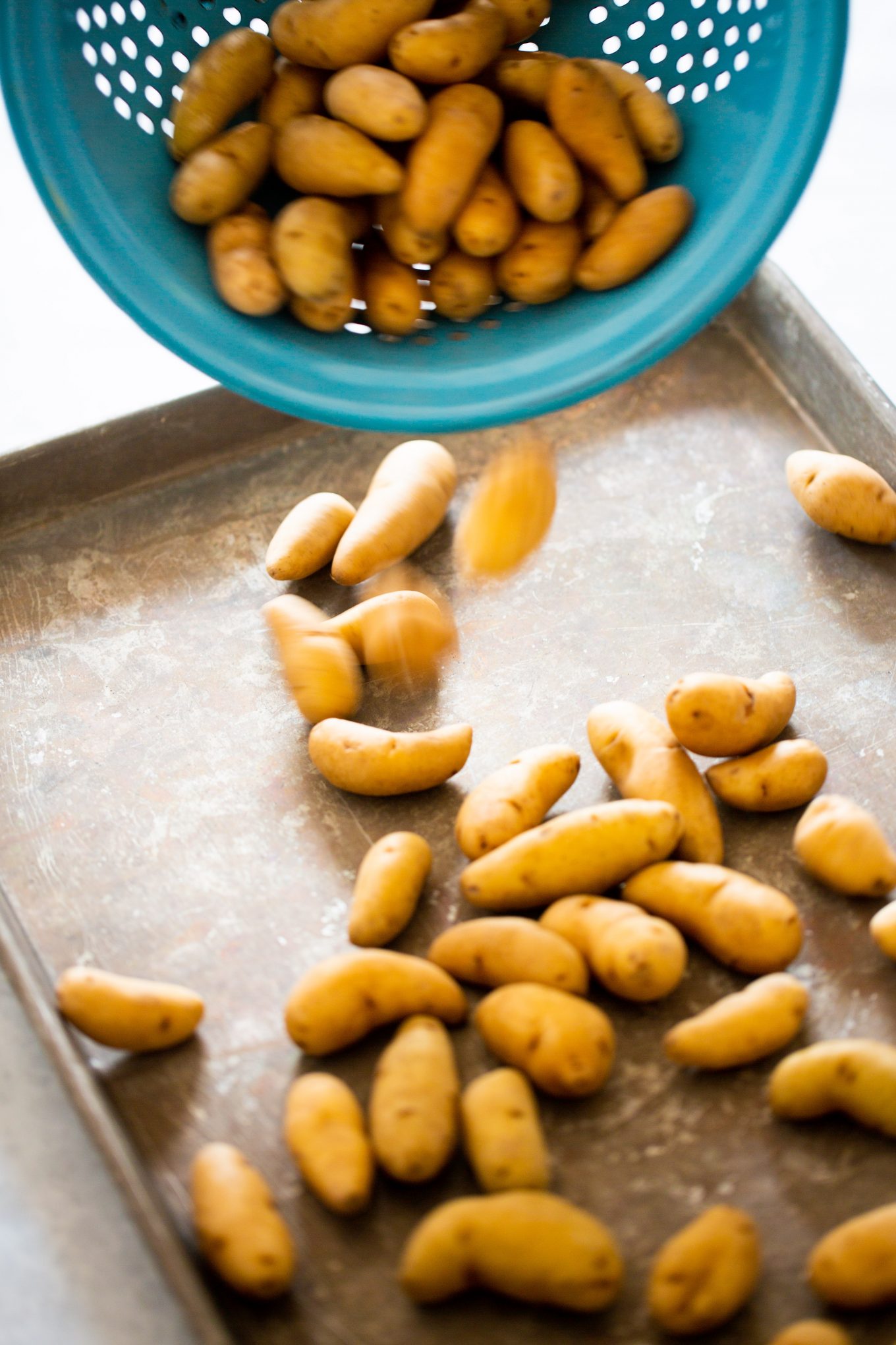 fingerlings on a baking sheet