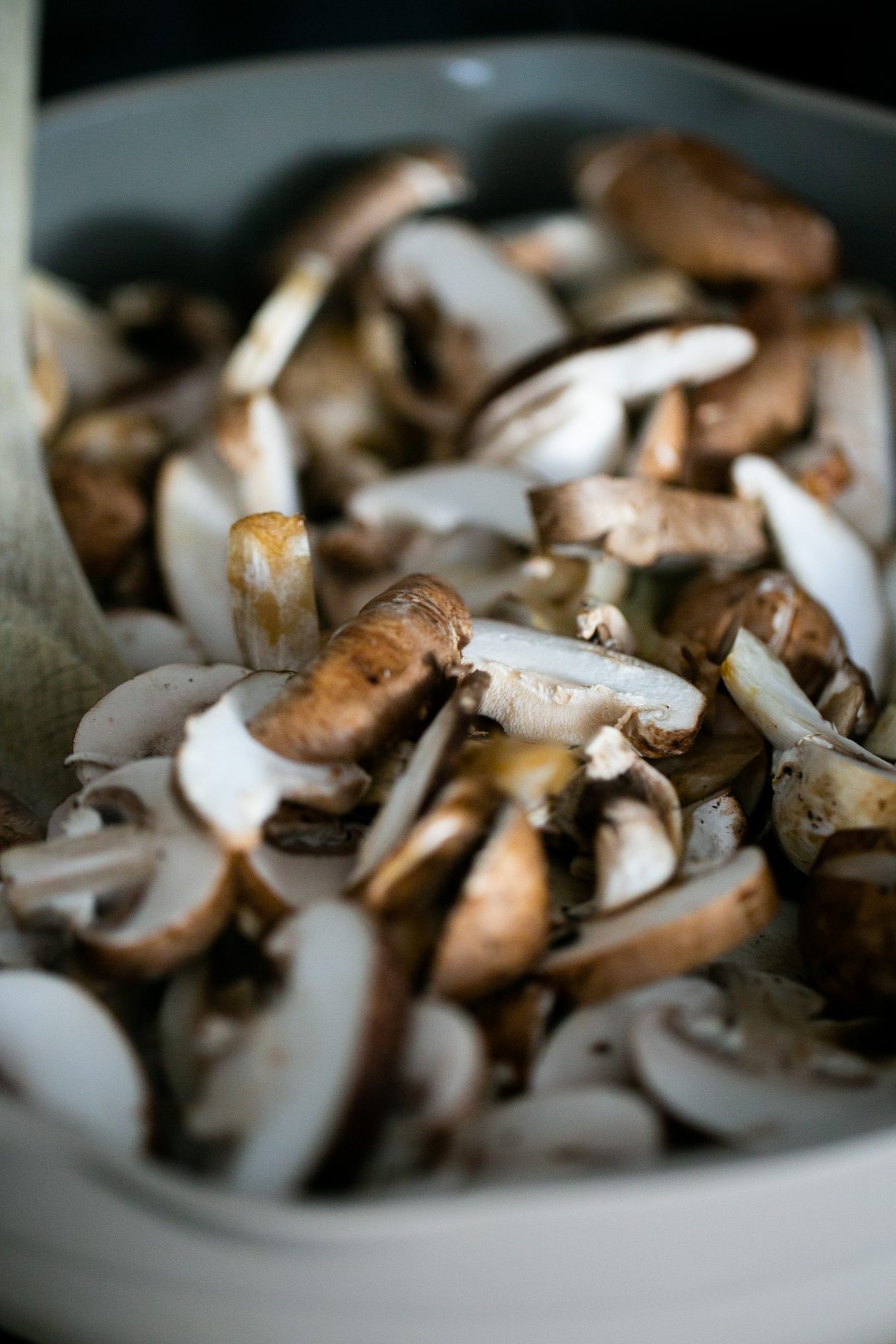 mushrooms and onions in a pan