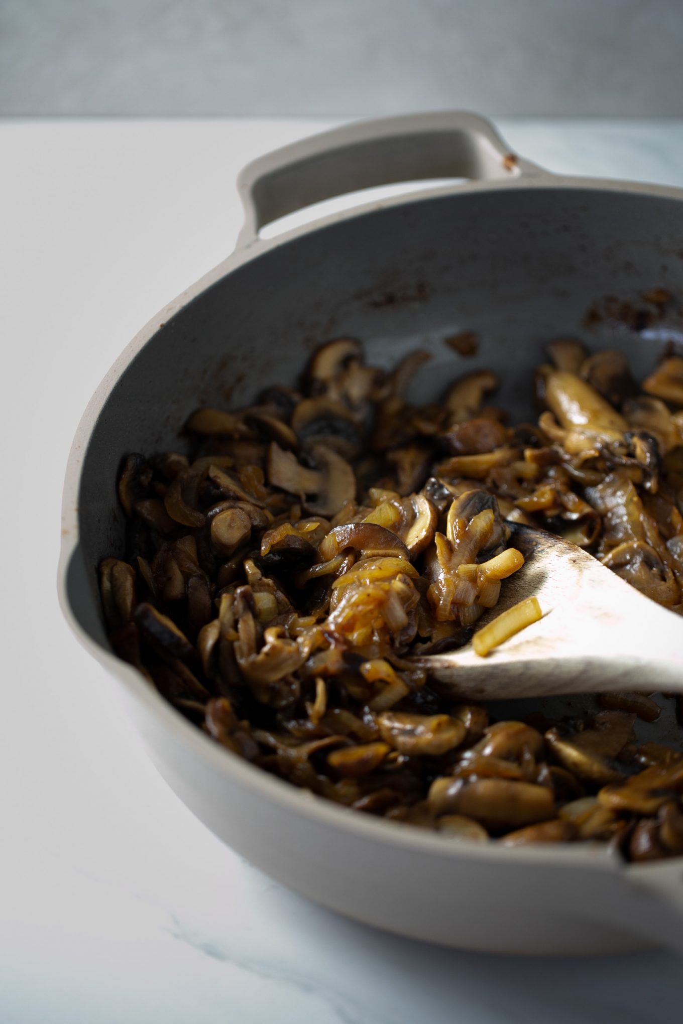 Mix of mushrooms, onion and seasoning for a perfect mushroom sandwich.