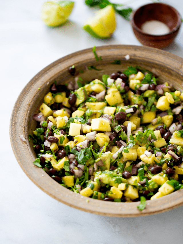 Pineapple, Black Beans & Avocado Salsa