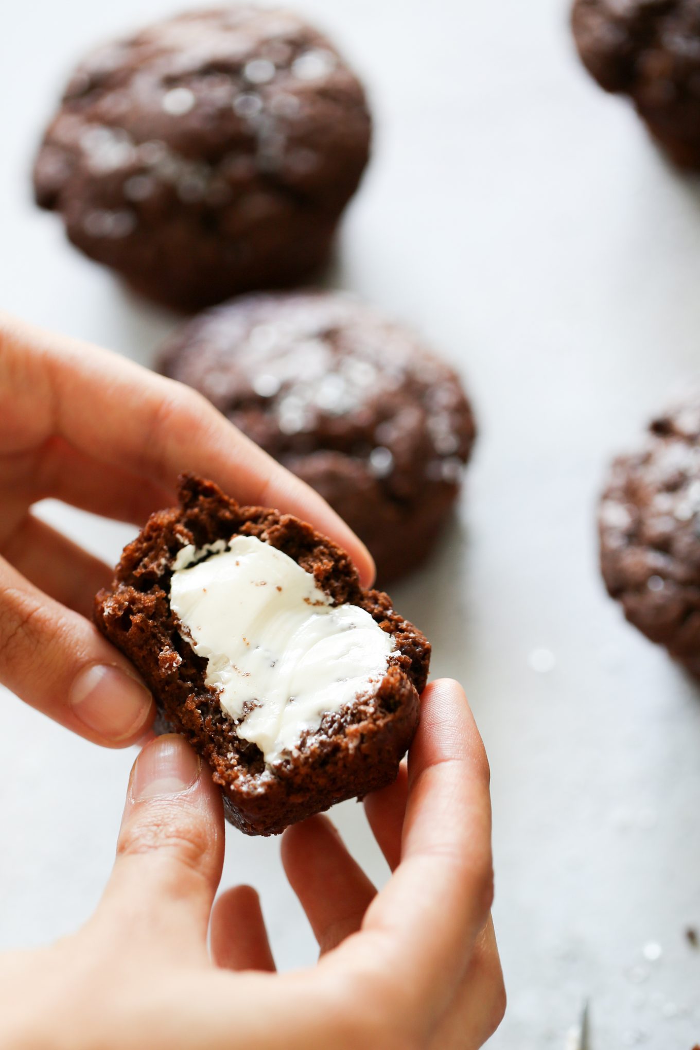 half a zucchini muffin with butter