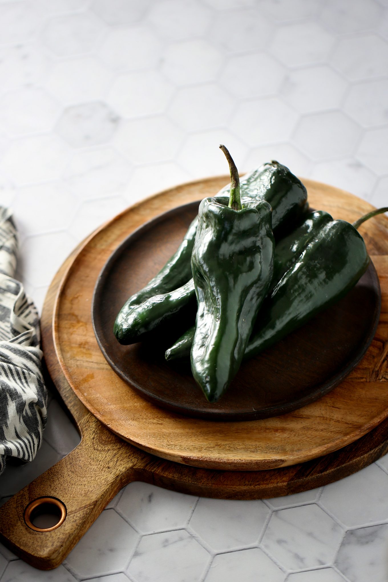 Fresh chile poblanos