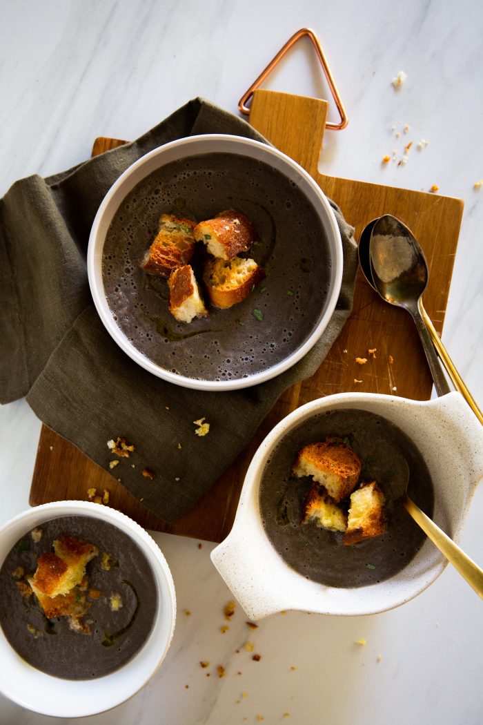 Bowls of cream of mushroom soup