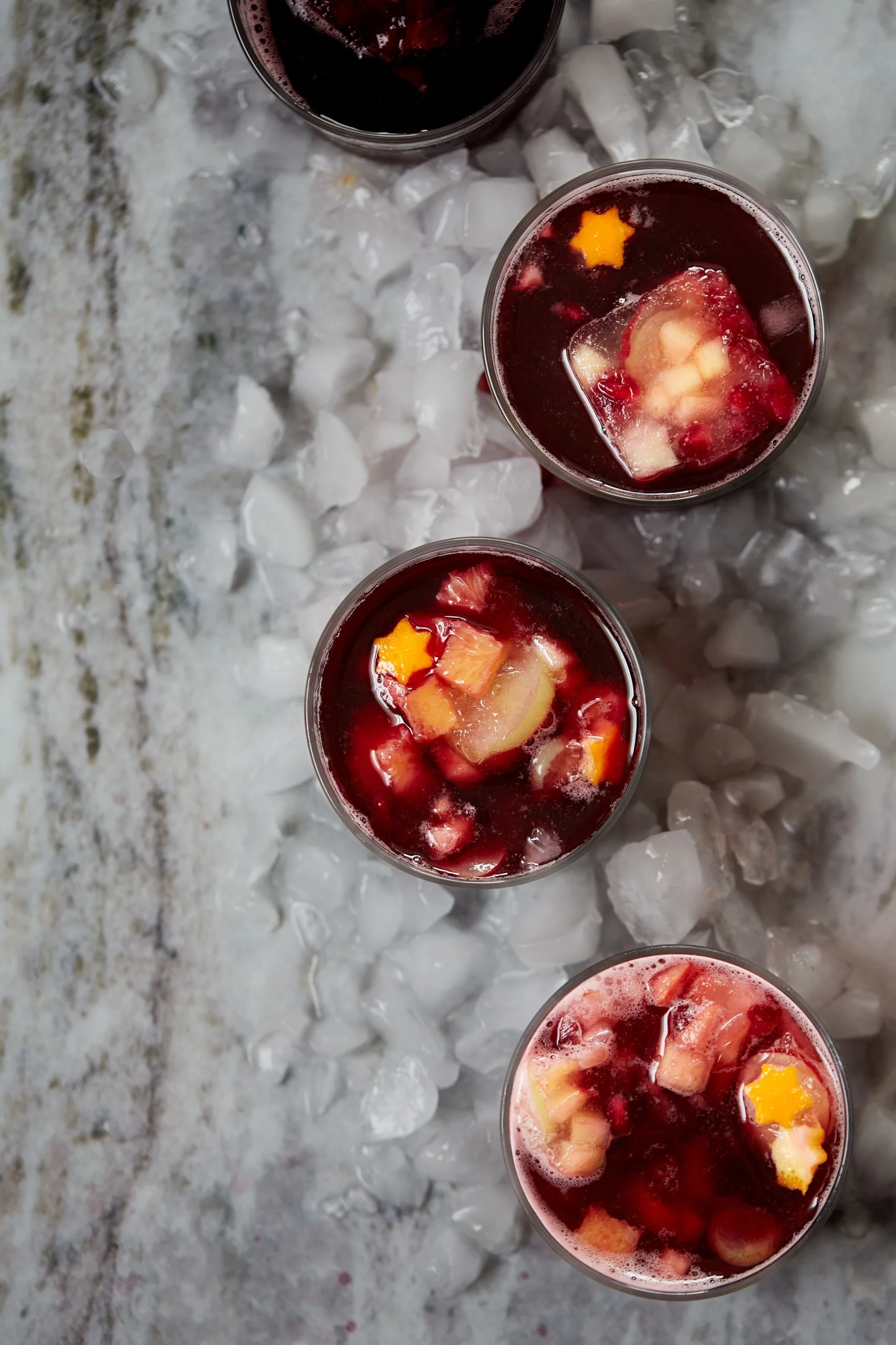 Hibiscus Sangria Bar (Make-Ahead Sangria with Fruit Ice Cubes)