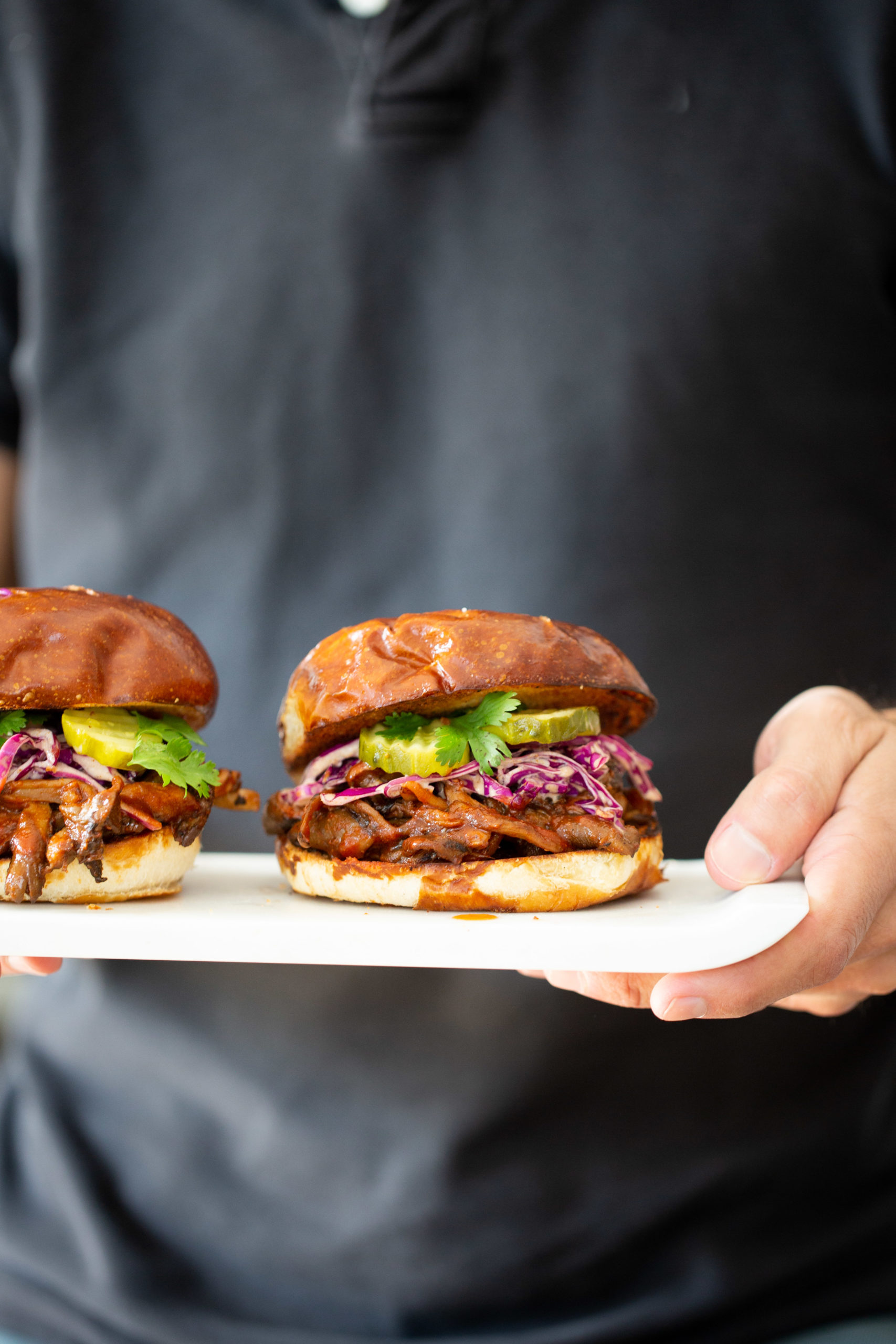 vegan pulled mushrooms tacos