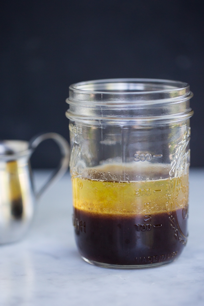 Lime sesame dressing in a jar