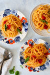 A 20 minute cherry tomato and basil pasta dish.