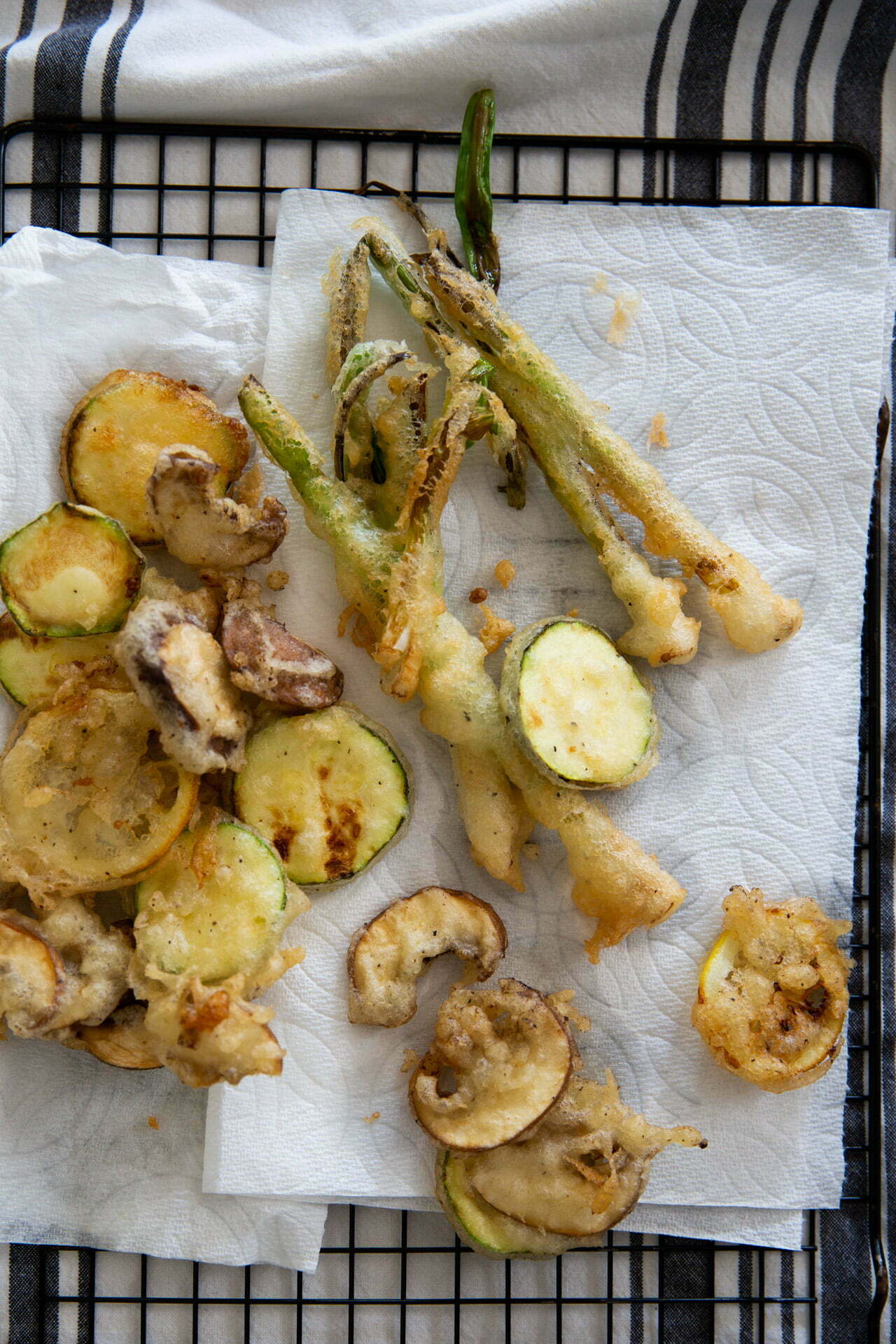 Vegetable fritto misto with Italian salsa verde