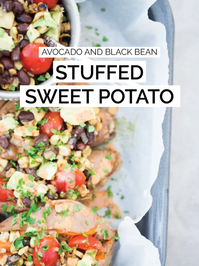 AVOCADO AND BLACK BEAN STUFFED SWEET POTATO