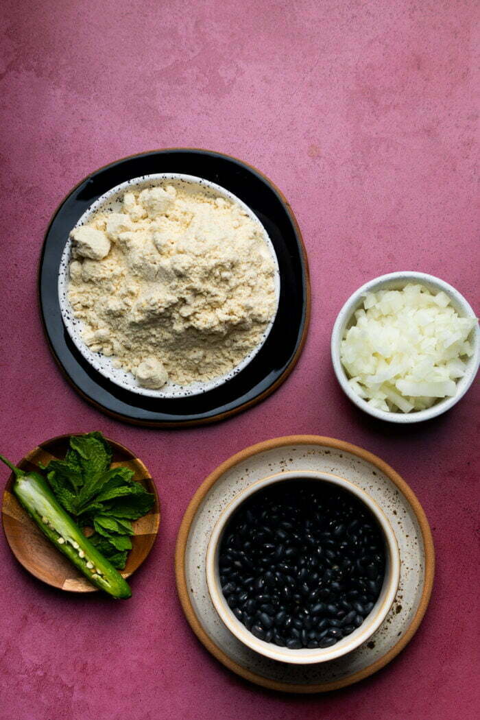 black bean soup with masa harina dumplings