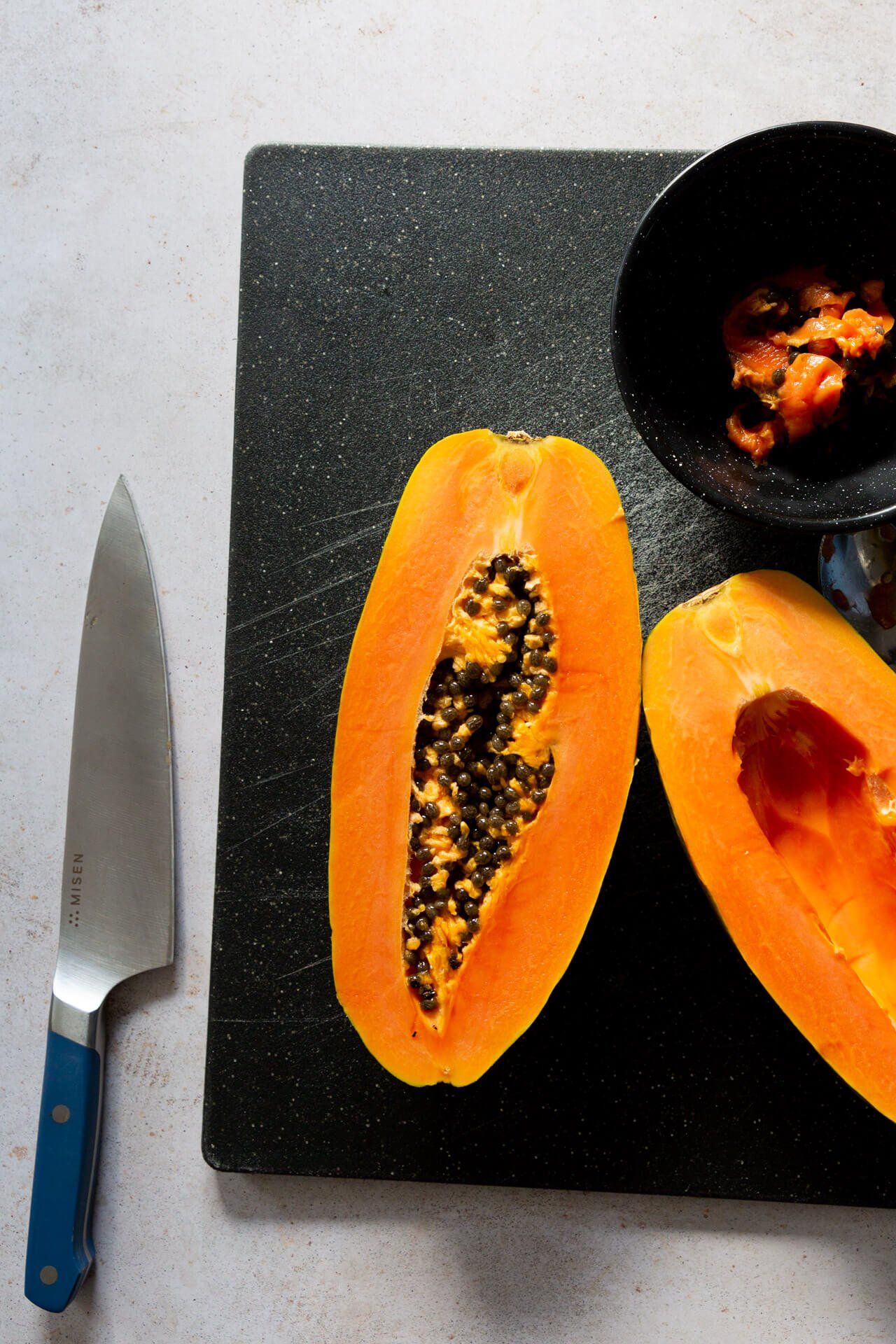 how to cut papaya 
