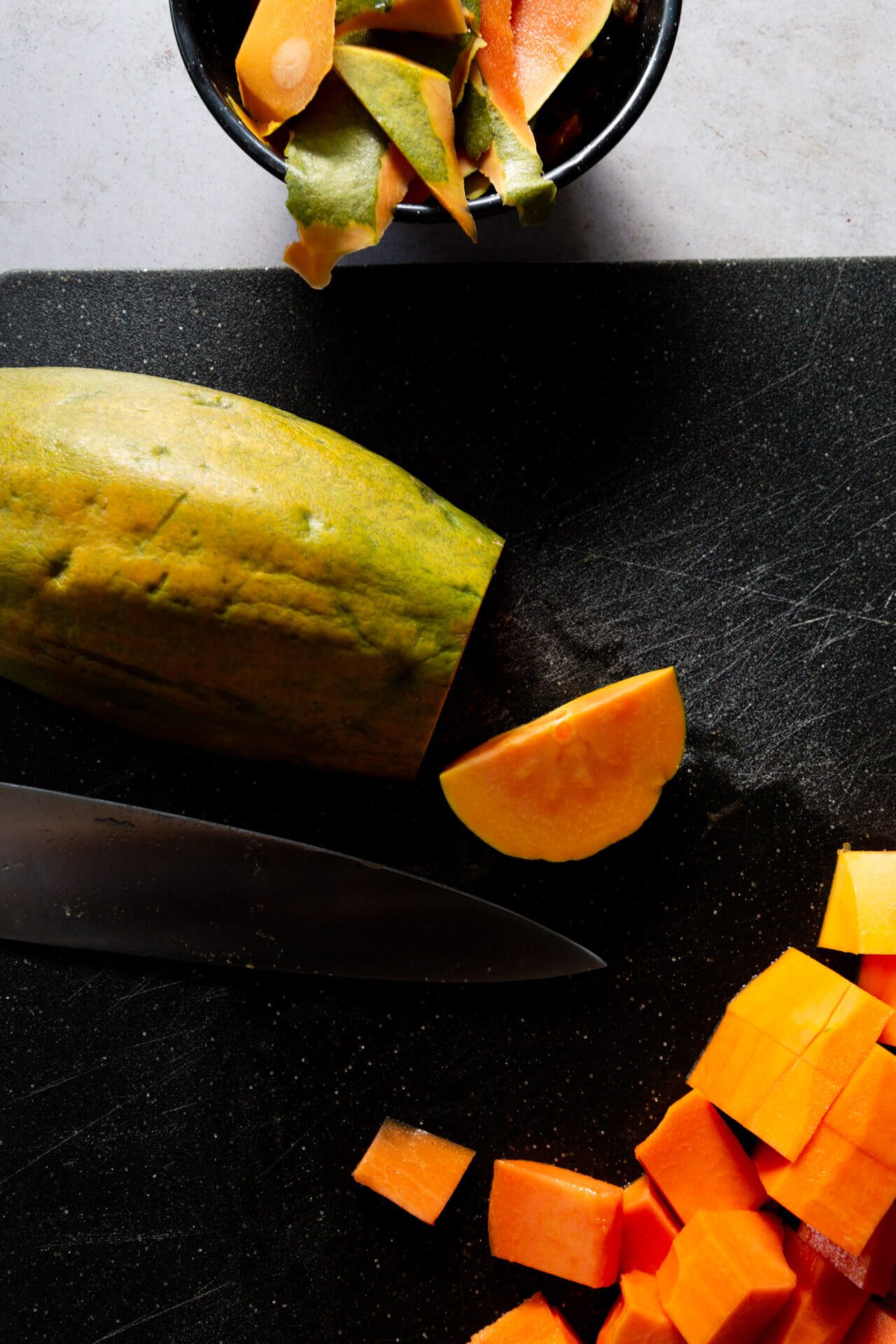 halfed papaya without the tip