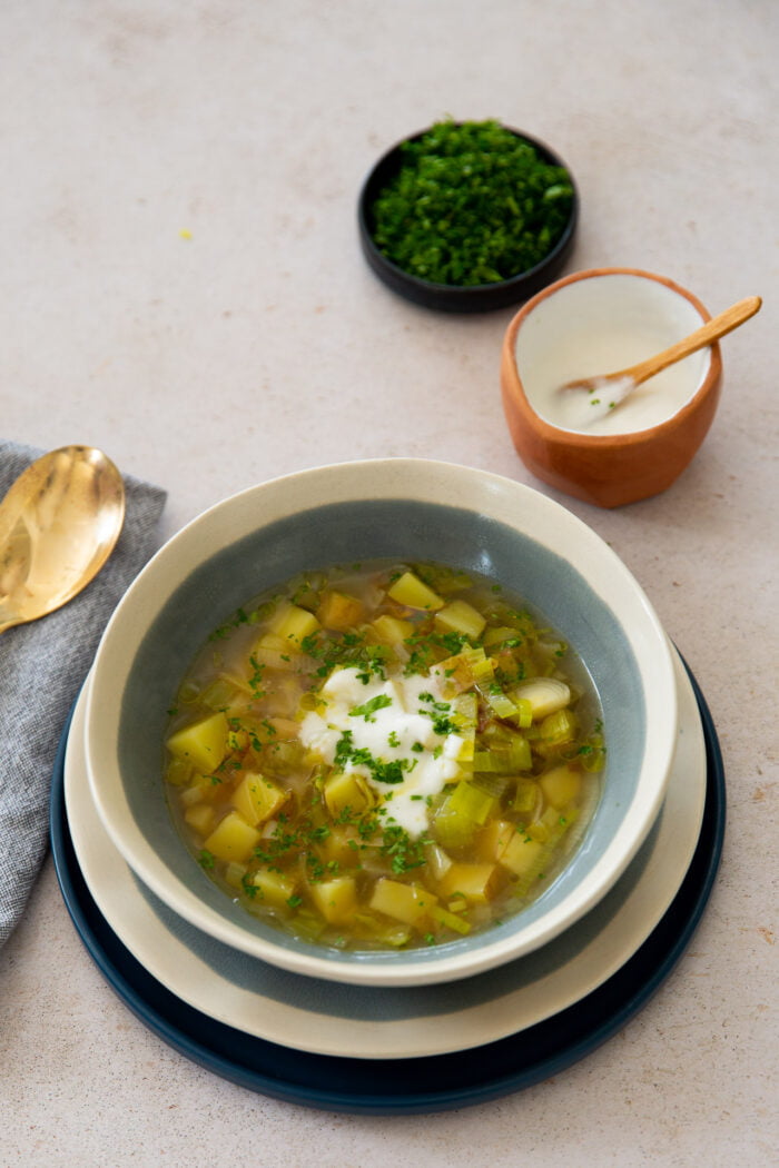 Mexican leek and potato soup