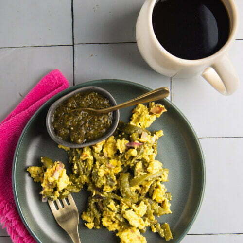 Nopales con Huevo, Vegan recipe