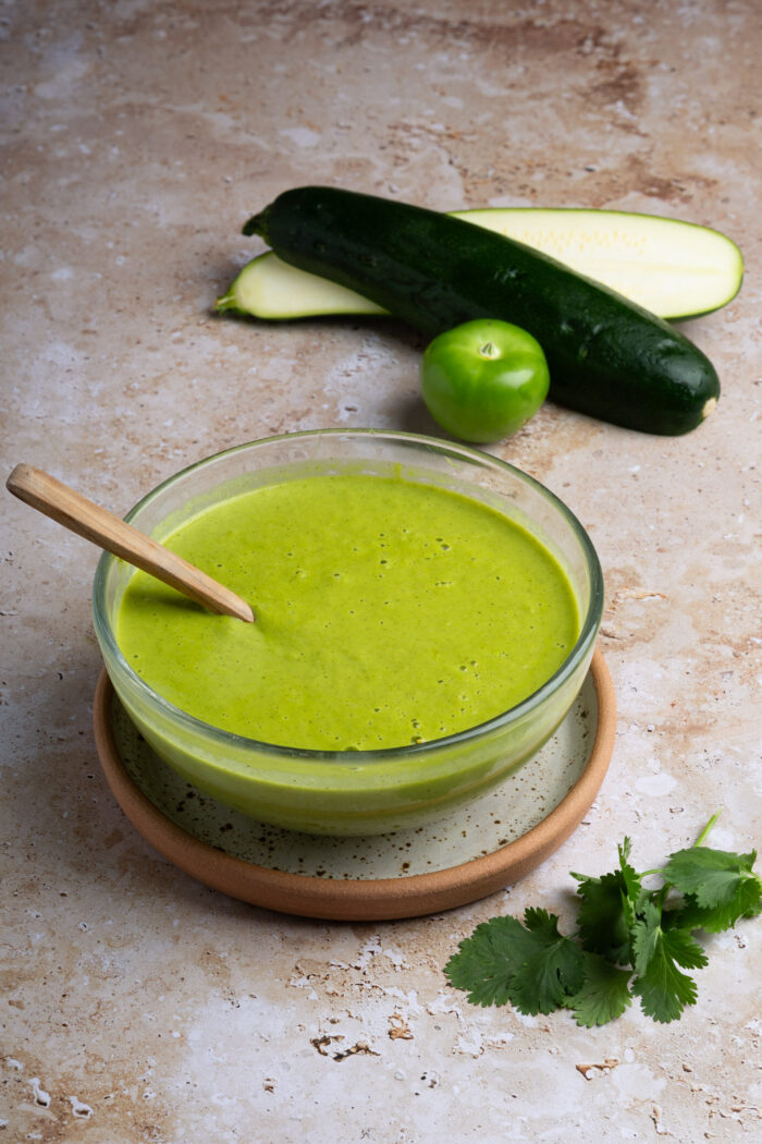 Mexican taquera sauce with zuchinni