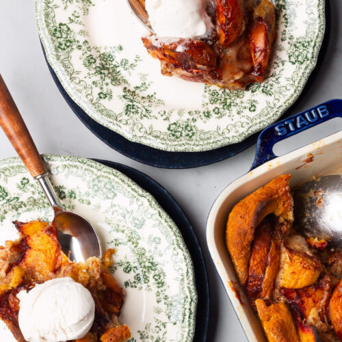 Homemade Peach Cobbler with Ice Cream: The Magic on a Plate.