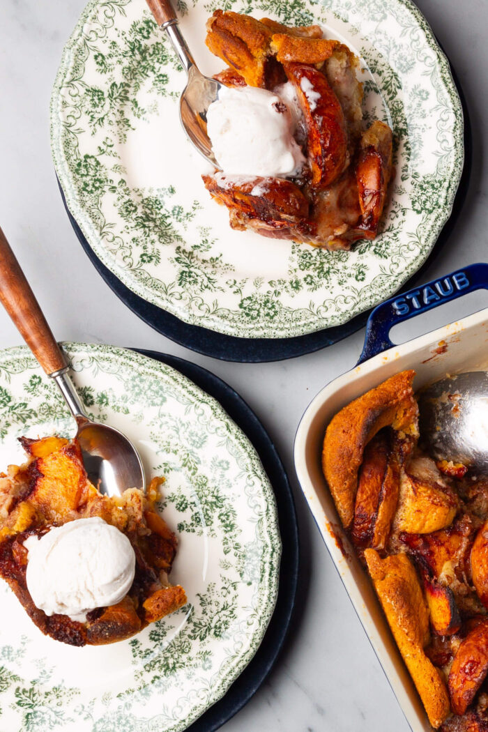 Homemade Peach Cobbler with Ice Cream: The Magic on a Plate.